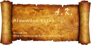Alexovics Kitti névjegykártya