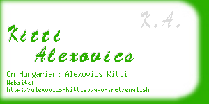 kitti alexovics business card